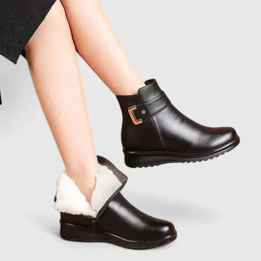 Calantha | Luxury Black Leather Orthopedic Boots