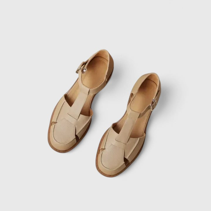 Calista | Beige Elegant Mary Jane Sandals