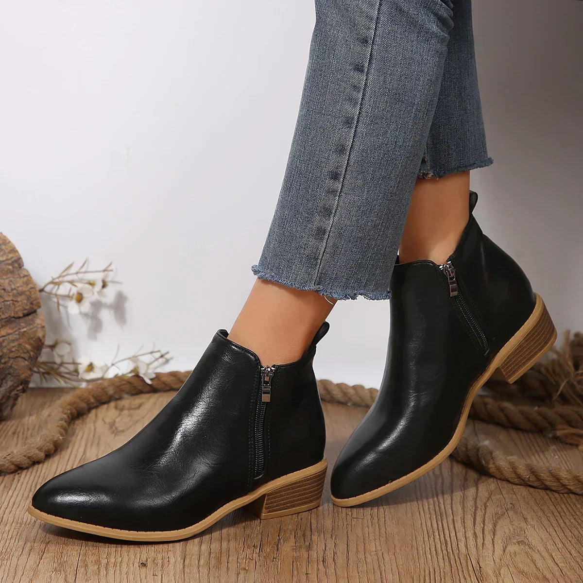 Vyn | Black Orthopedic Comfort Ankle Boots