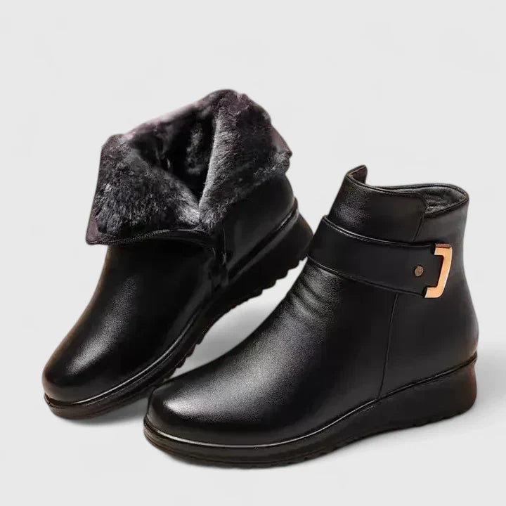 Calantha | Black Leather Orthopedic Boots