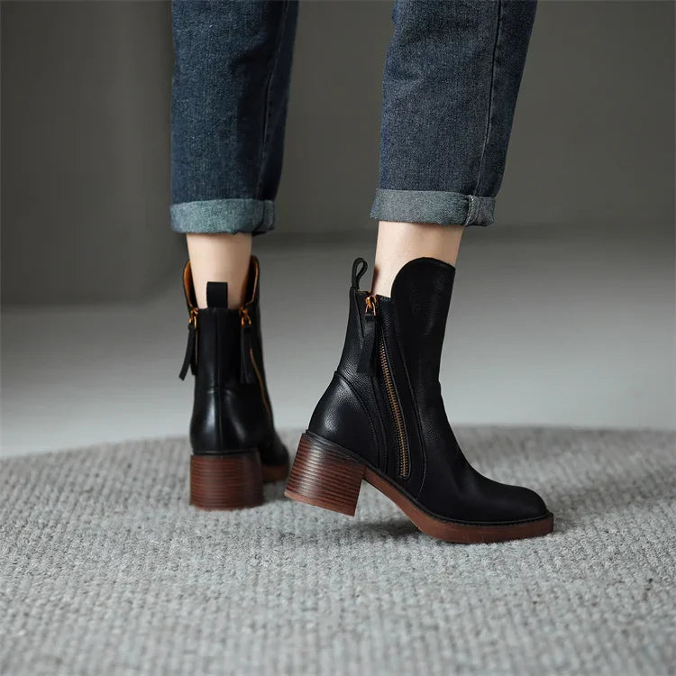 Calista | Black Ankle Stylish Orthopedic Boots