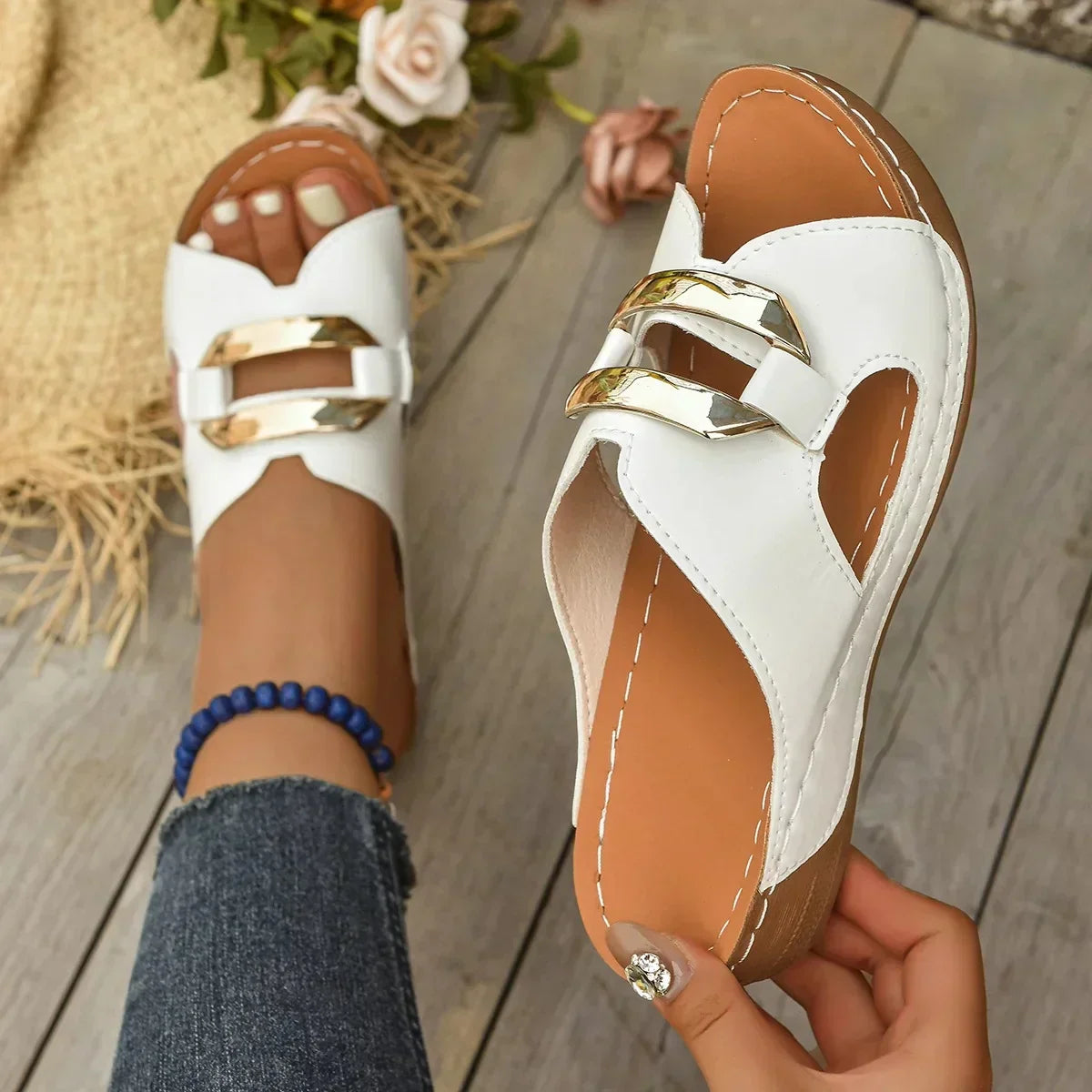 Calista | Vibrant Pink Orthopedic Wedge Heel Sandals