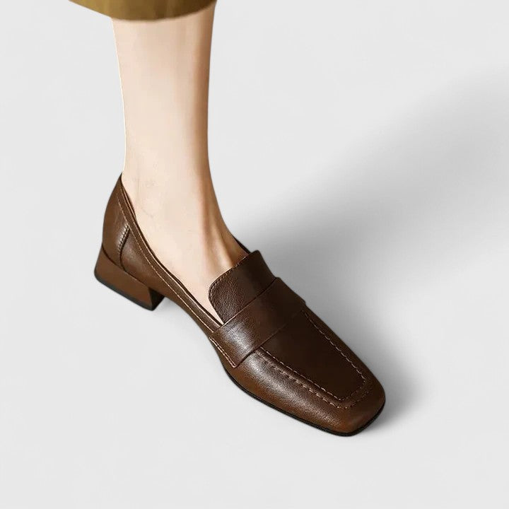 Calantha | Black Leather Orthopedic Loafers