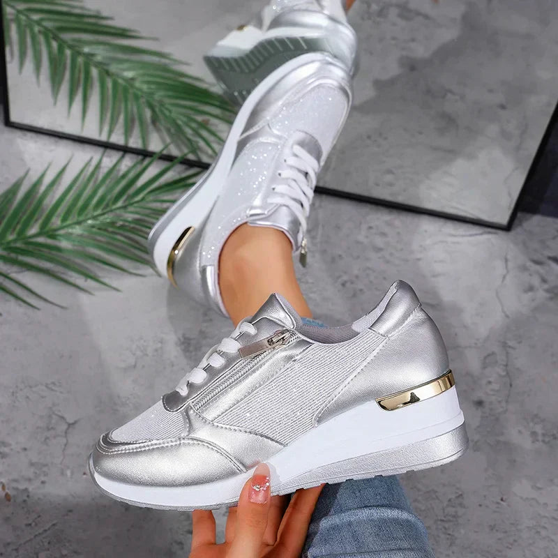 Astrid | Silver Surge Orthopedic Platform Sneakers