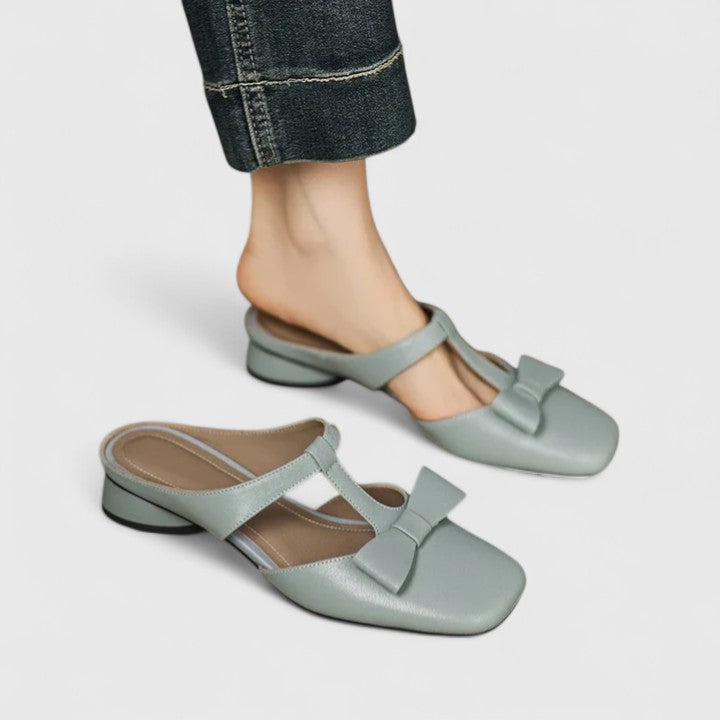 Astrid | Grey Bow Detail Orthopedic Sandals