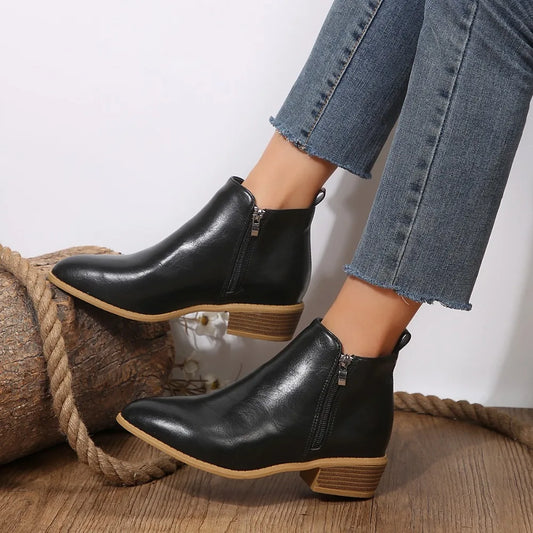 Vyn | Black Orthopedic Comfort Ankle Boots