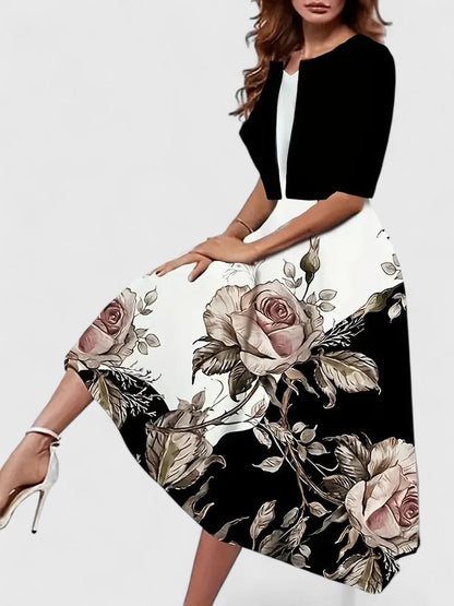 Aurelia | Elegant Floral Midi Dress