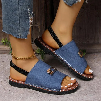Calista | Denim Orthopedic Wedge Heel Sandals
