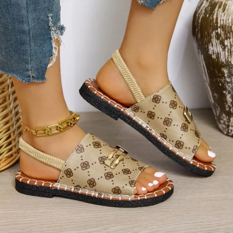 Astrid | White Patterned Anti-Slip Orthopedic Sandals