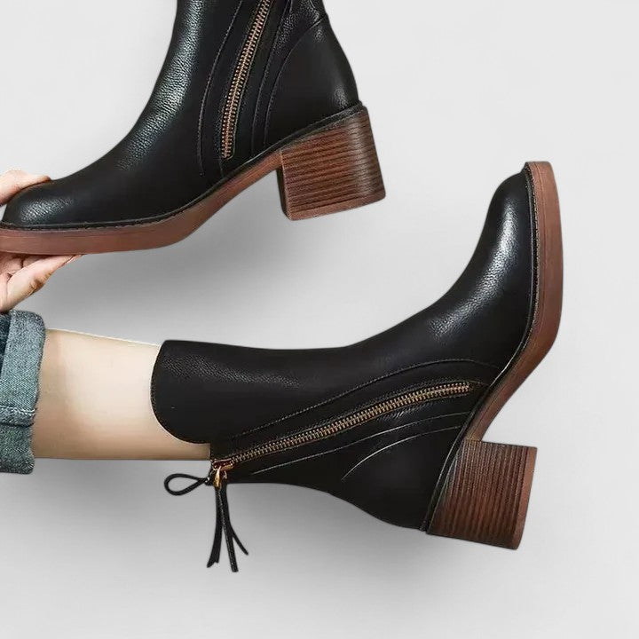 Aurora | Black Leather Elegant Boots