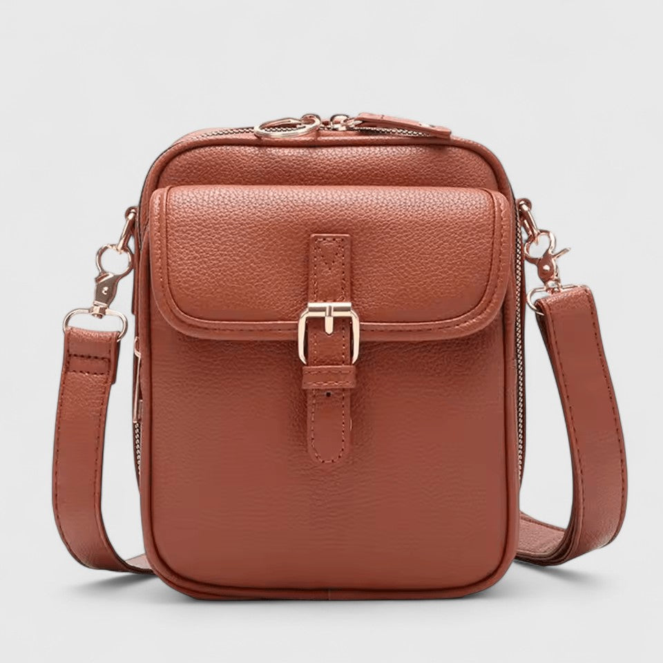 Alethea | Women’s Practical Everyday Shoulder Bag - Soft Leather, Terracotta Brown