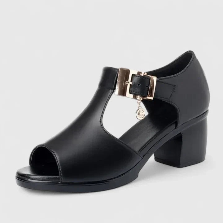 Calantha | Beige Elegant Sandals with Buckle