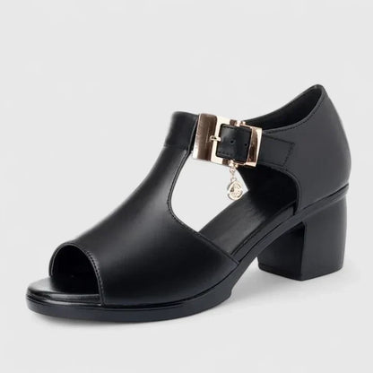 Calantha | Grey Cutout Elegant Sandals