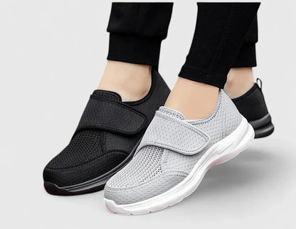 Alethea | Black Elastic Orthopedic Shoes