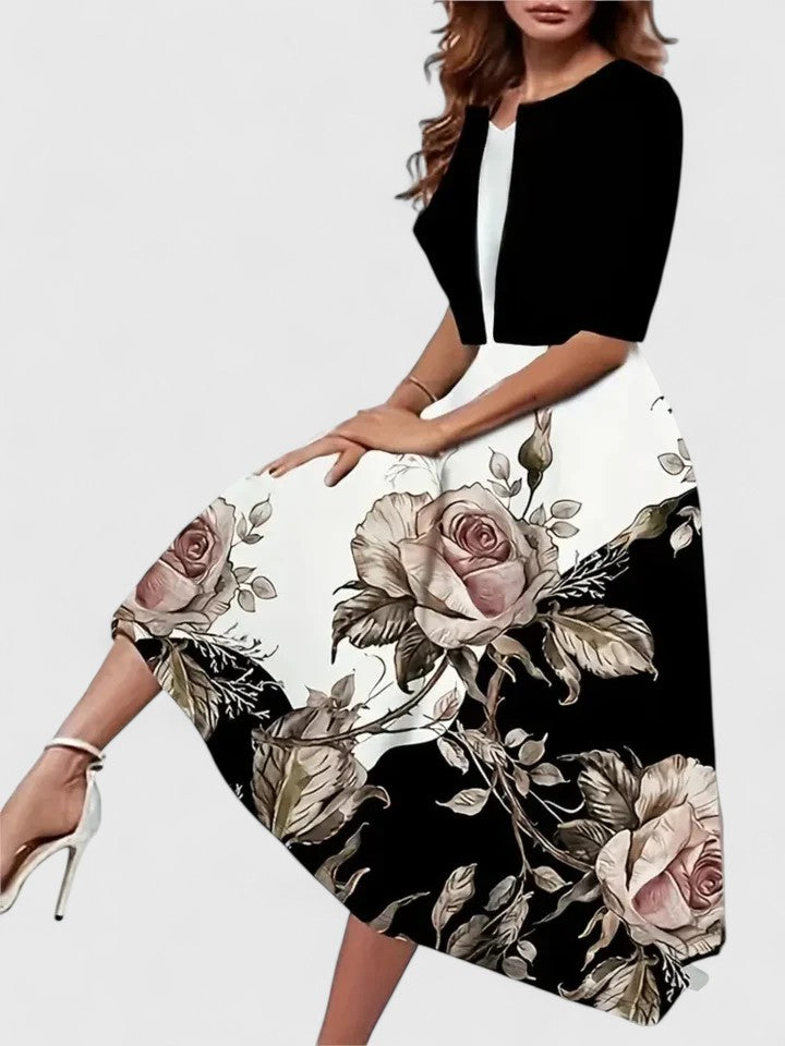 Aurelia | Elegant Floral Midi Dress