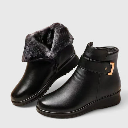 Calantha | Luxury Black Leather Orthopedic Boots