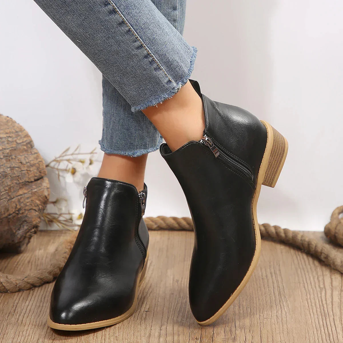 Vyn | Black Orthopedic Comfort Ankle Boots