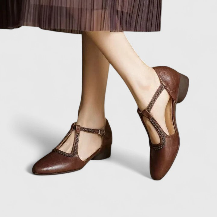 Calista | Elegant Black Flat Sandals with Pointed Toe