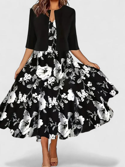 Aurelia | Elegant Floral Midi Dress