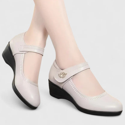 Calantha | Elegant Beige Mary Jane Orthopedic Shoes