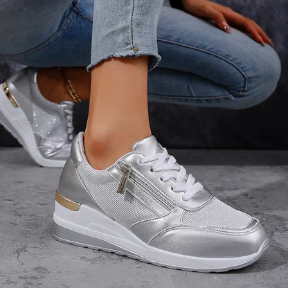 Astrid | Silver Surge Orthopedic Platform Sneakers