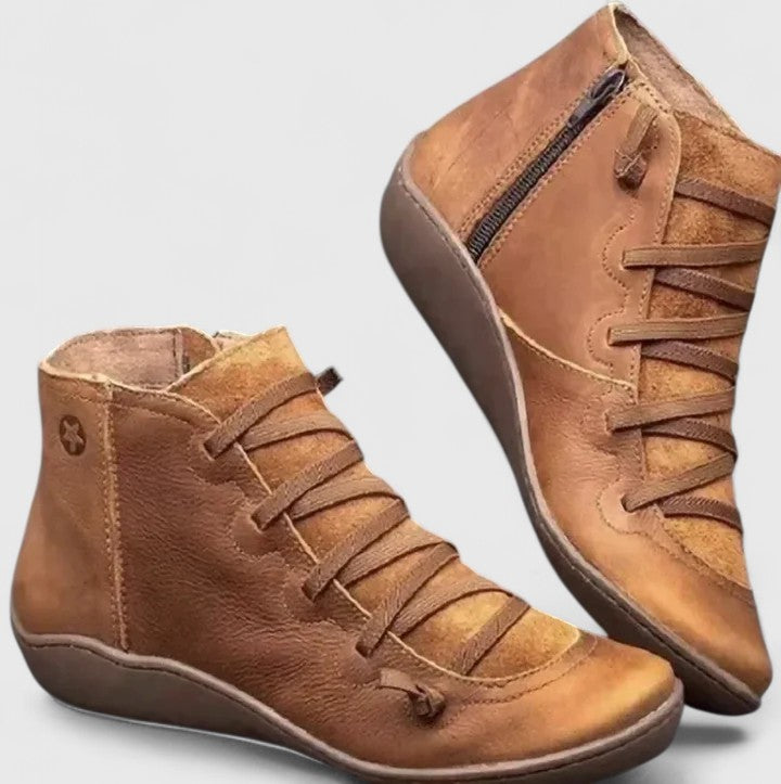 Calista | Luxury Tan Leather Orthopedic Boots