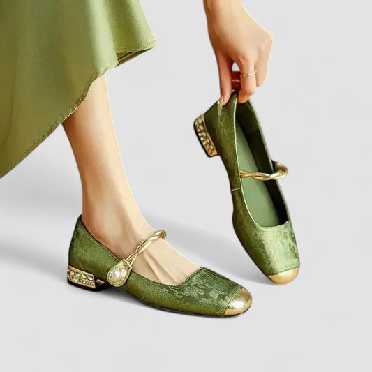 Calantha | Green Luxury Orthopedic Mary Jane Shoes