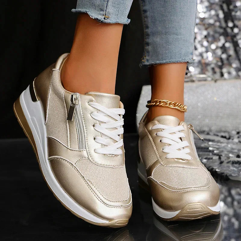 Astrid | Silver Surge Orthopedic Platform Sneakers