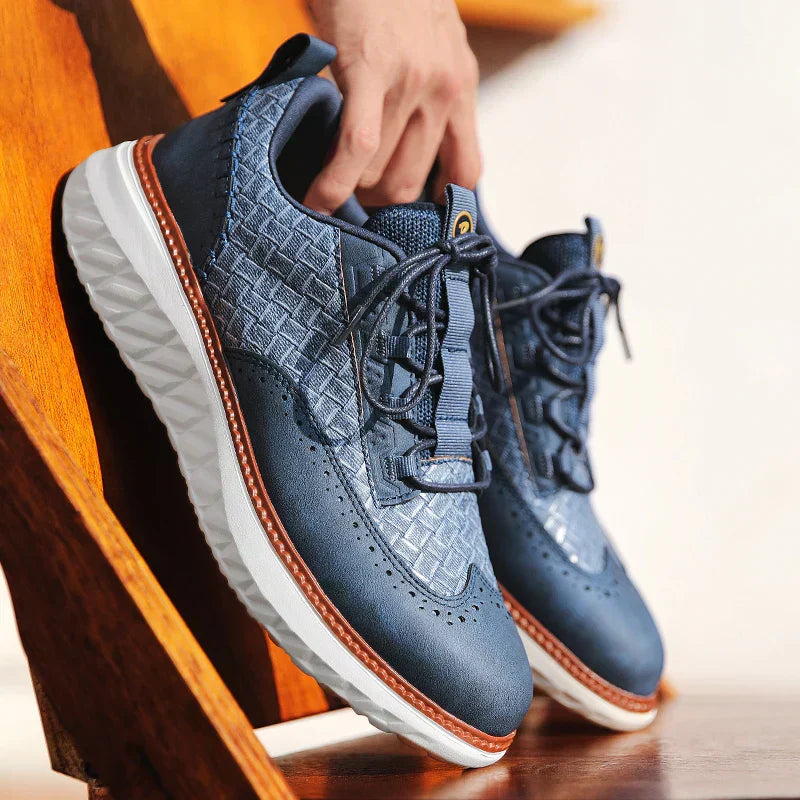 Kairos | Men's Lace Up Denim Platform Walking Sneakers