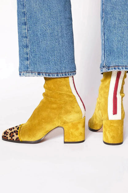 Kaida | Suede Elegant Boots in Honey Yellow