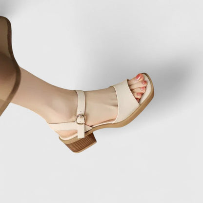 Alethea | Beige Elegant Sandals with Buckle