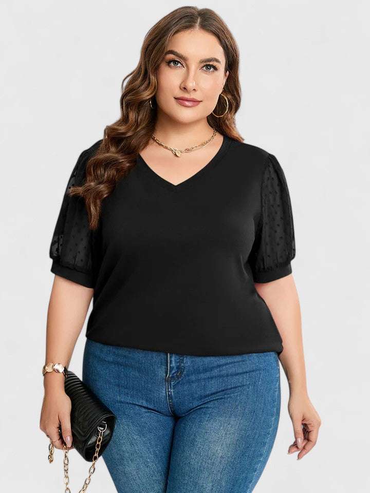 Calanthe | Elegant Gray Comfortable V-Neck Top