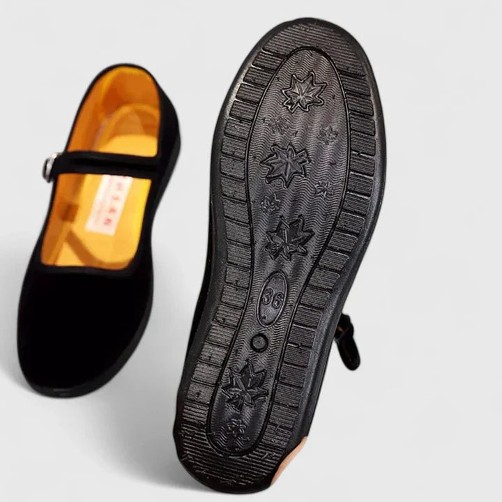 Alethea | Black Velvet Orthopedic Shoes