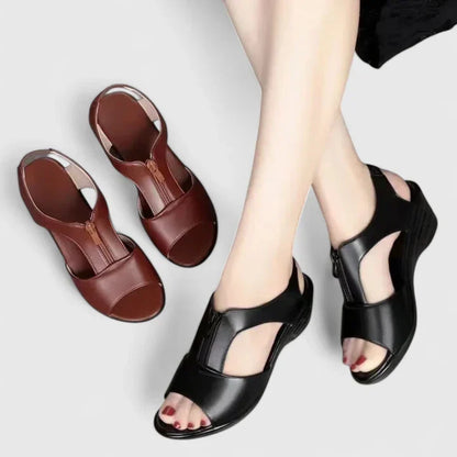 Calantha | Sophisticated Black Cutout Elegant Sandals