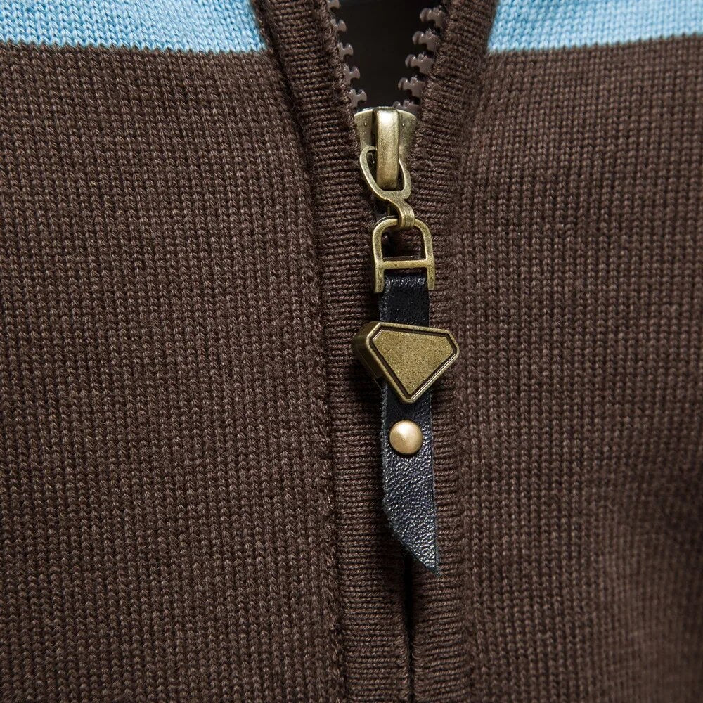 Bastien | Grey Zip-Up Classic Warm Elegance Sweater