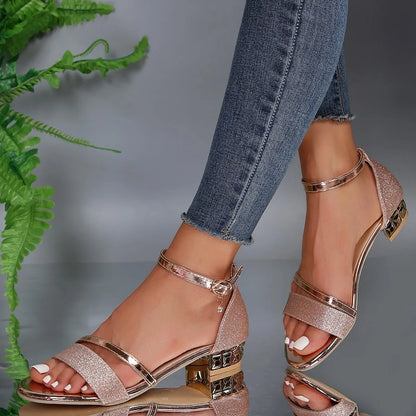 Calista | Black Glitter Orthopedic Sandals