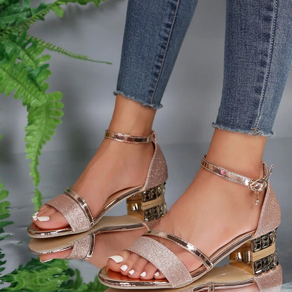 Calista | Black Glitter Orthopedic Sandals