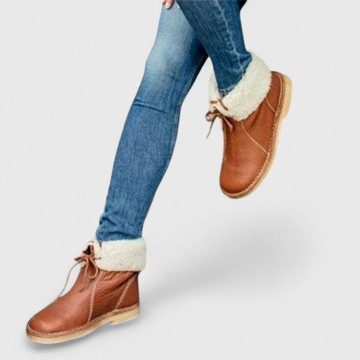 Brown Shearling Orthopedic Boots