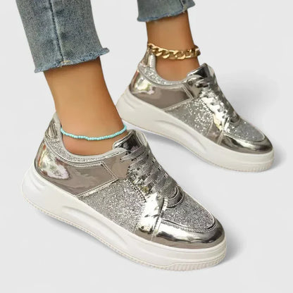 Calantha | Black Glitter Orthopedic Shoes