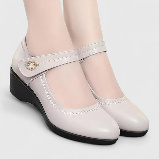 Calantha | Elegant Beige Mary Jane Orthopedic Shoes