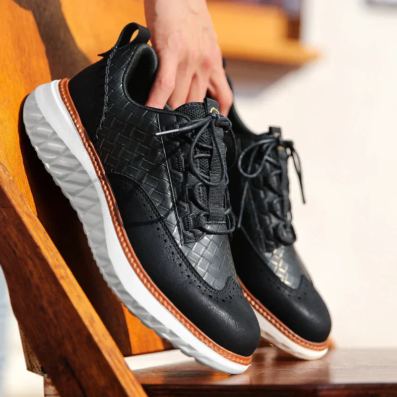 Kairos | Men's Lace Up Denim Platform Walking Sneakers