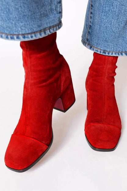 Kaida | Suede Elegant Boots in Honey Yellow