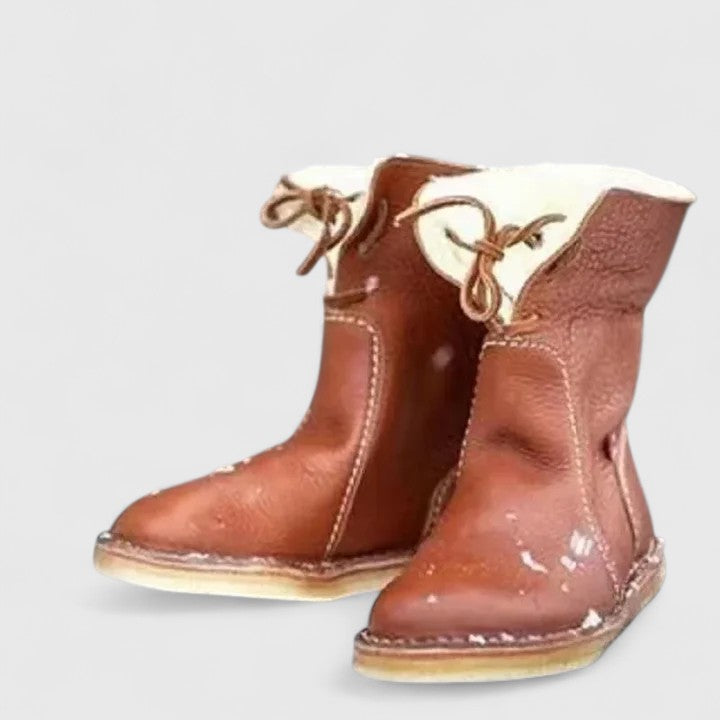 Brown Shearling Orthopedic Boots