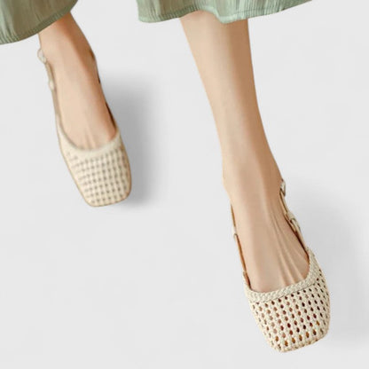 Calista | Elegant Woven Black Sandals