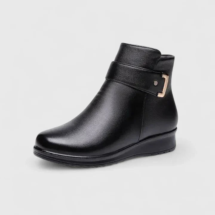 Calantha | Black Leather Orthopedic Boots