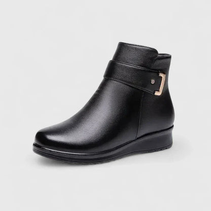 Calantha | Luxury Black Leather Orthopedic Boots