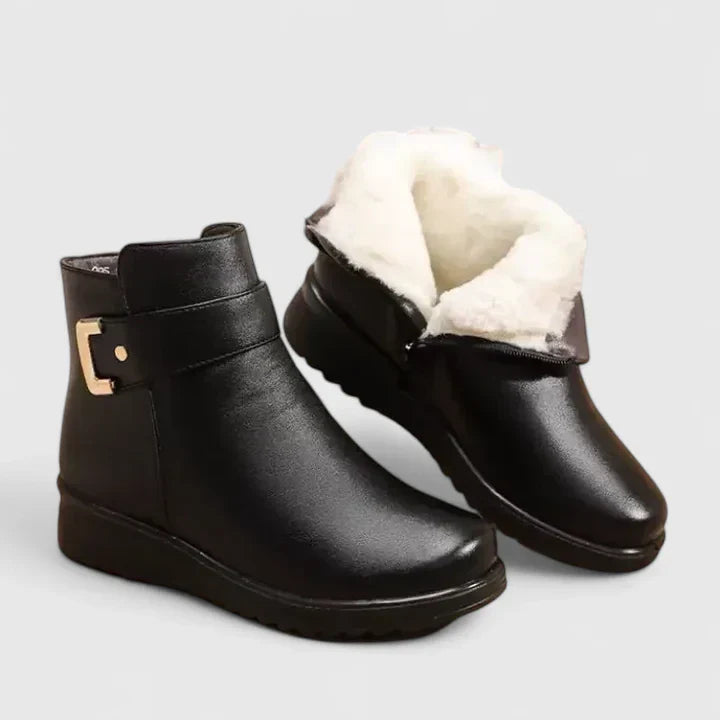 Calantha | Black Leather Orthopedic Boots
