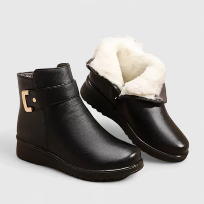 Calantha | Luxury Black Leather Orthopedic Boots