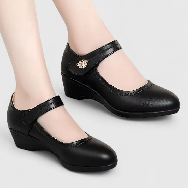 Calantha | Elegant Beige Mary Jane Orthopedic Shoes