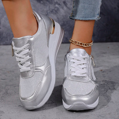 Astrid | Silver Surge Orthopedic Platform Sneakers